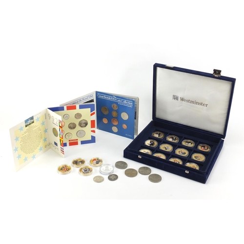 446 - British coins including Elizabeth and Philip commemorative crown collection