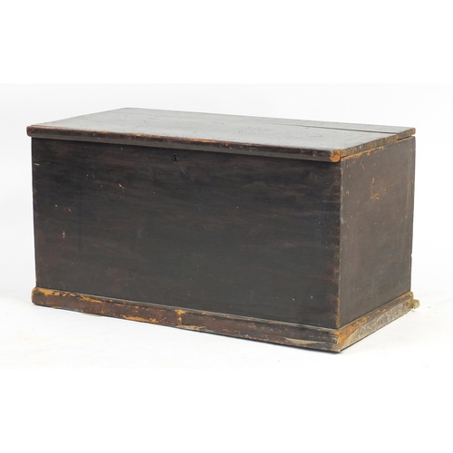 50 - Vintage painted pine blanket box, 44cm H x 82cm W x 43cm D