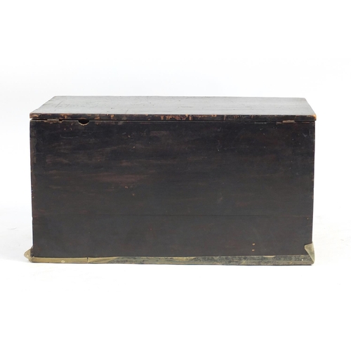 50 - Vintage painted pine blanket box, 44cm H x 82cm W x 43cm D