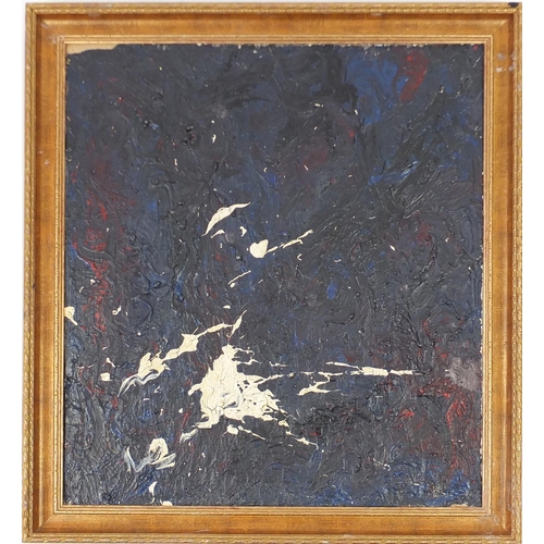 76 - After Goldberg - Abstract composition, impasto oil on board, framed, 68cm x 59cm