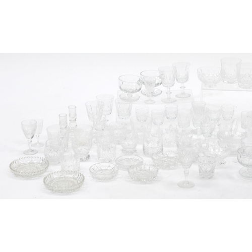 274 - Cut crystal and glassware including Royal Brierley, champagne flutes, tumblers and brandy glasses