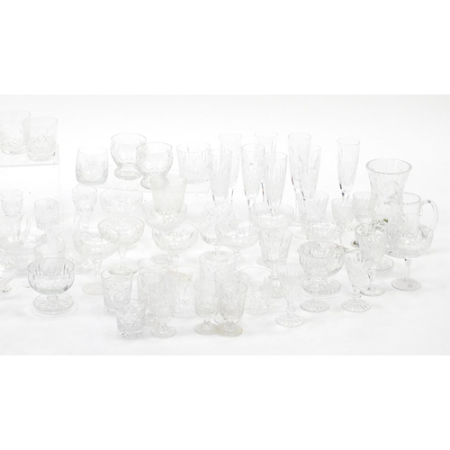 274 - Cut crystal and glassware including Royal Brierley, champagne flutes, tumblers and brandy glasses