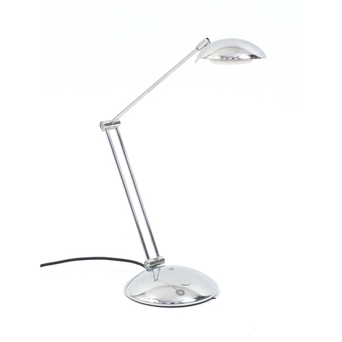 599 - Contemporary polished metal adjustable desk lamp