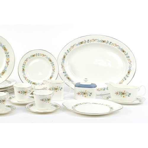 256 - Royal Doulton Pastorale dinner and teawares including trios and a meat plate