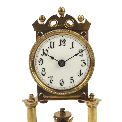 156 - Brass Anniversary clock with Arabic numerals