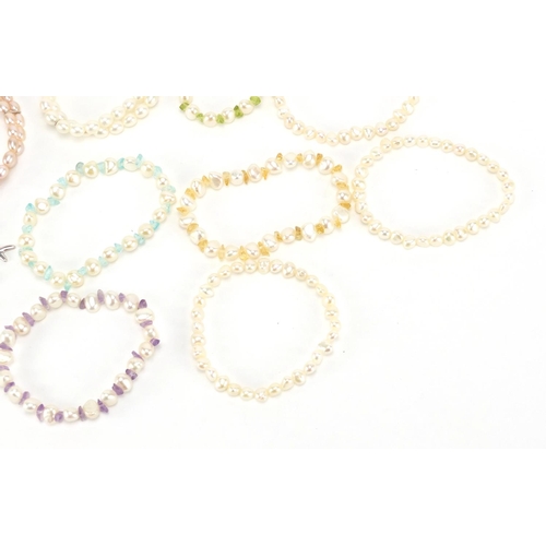 347 - Ten freshwater pearl bracelets