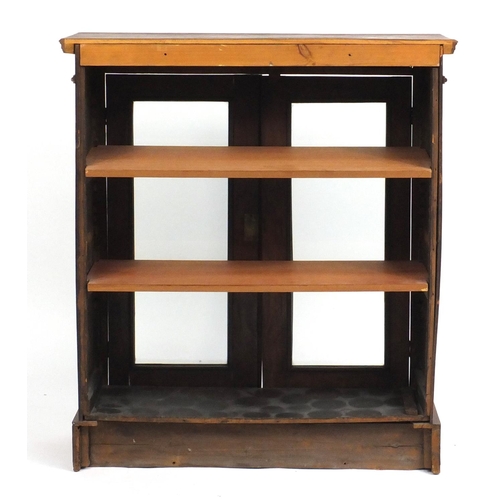105 - Victorian mahogany bookcase fitted with a pair of glazed doors, enclosing two adjustable shelves, 94... 