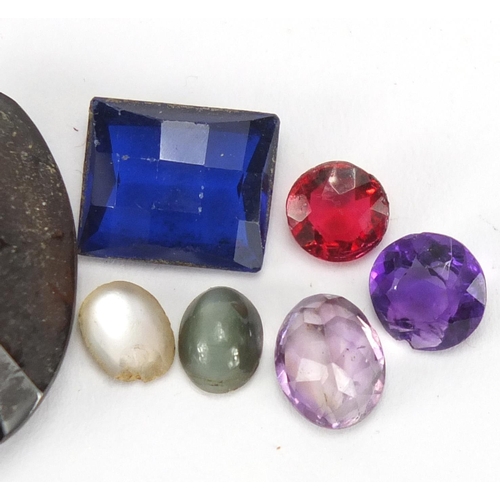 330 - Semi precious stones including smoky quartz and amethyst