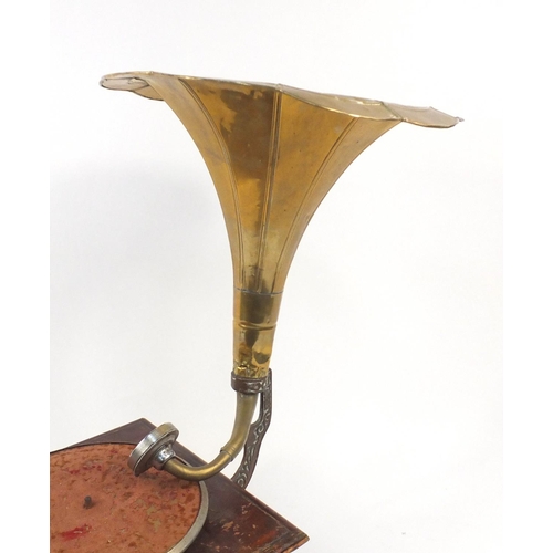 556 - His Masters Voice gramophone with brass trumpet