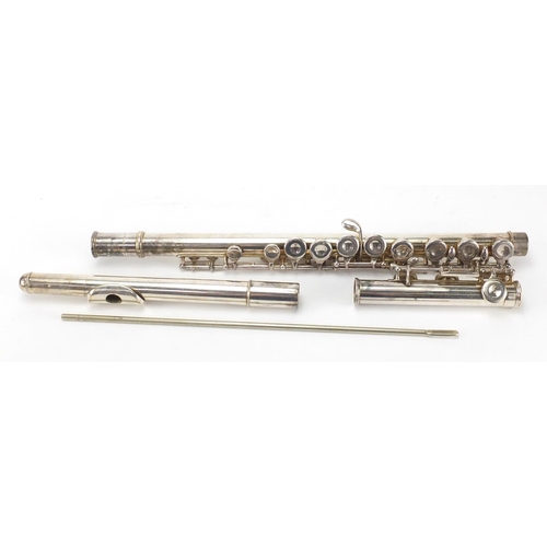 193 - J R Lafleur & Son silver plated three piece flute