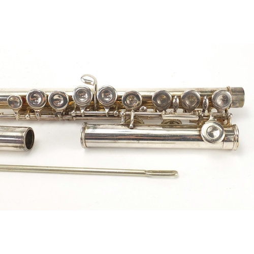 193 - J R Lafleur & Son silver plated three piece flute