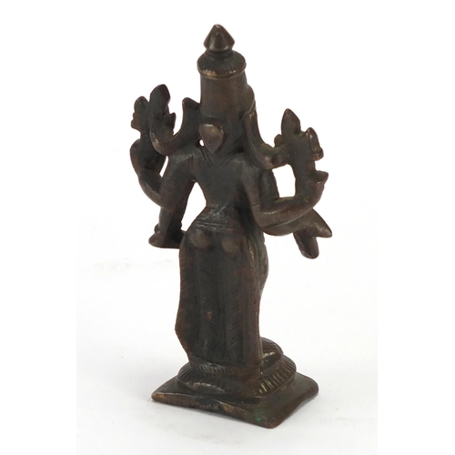 391 - Indian bronze Deity, 10.5cm high