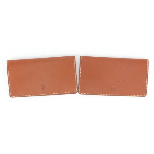 437 - Two leather Rolex certificate wallets