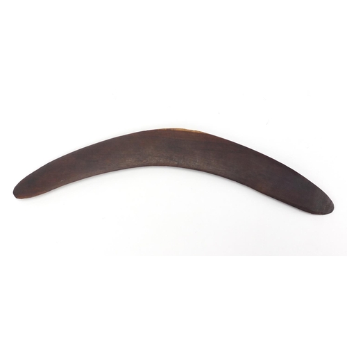 575 - Aboriginal carved wood boomerang, 40.5cm in length