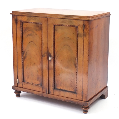29 - Victorian mahogany two door side cabinet, 86cm H x 81cm W x 47cm D
