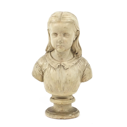 2282 - Classical bust of a young lady, 53cm high
