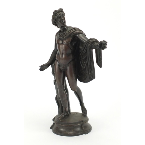 2126 - Classical bronzed figure of a nude male, numbered 15831, 36.5cm high
