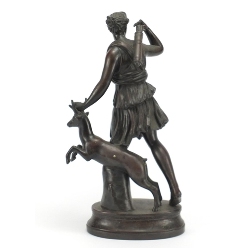 2127 - Classical bronzed figurine of a female leaping, numbered 15841, 37cm high