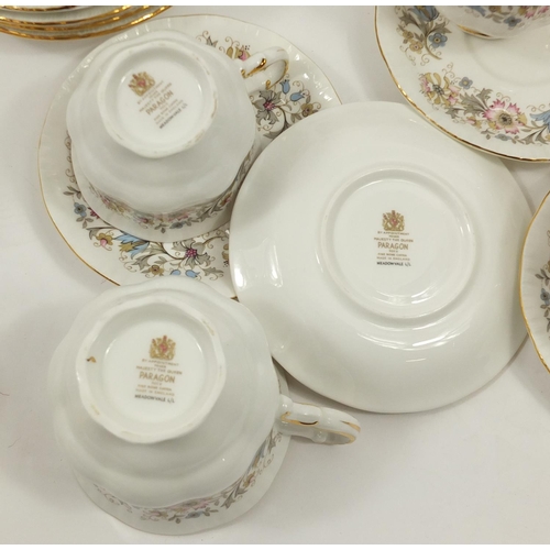 2111 - Paragon Meadowvale dinner and teaware including coffee pot, lidded tureens, dinner plates, cups, sau... 