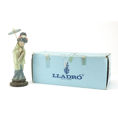 2129 - Lladro figurine with box, Japonesita Sombrilla number 4988, 31cm high