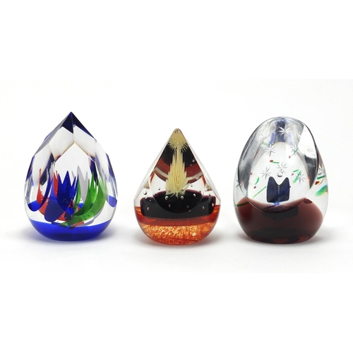 2140 - Three Caithness limited edition paperweights, Solo 10/100, Jalal 212/350 and the Tournament, the lar... 