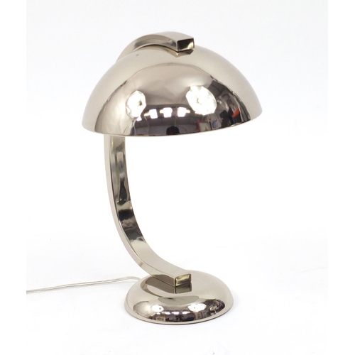2175 - Contemporary polished chrome desk lamp, 38cm high