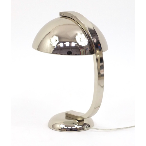 2175 - Contemporary polished chrome desk lamp, 38cm high