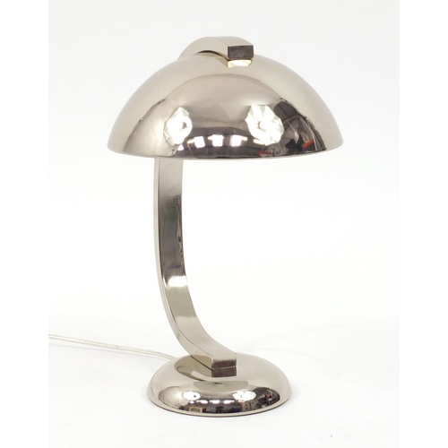 2174 - Contemporary polished chrome desk lamp, 38cm high