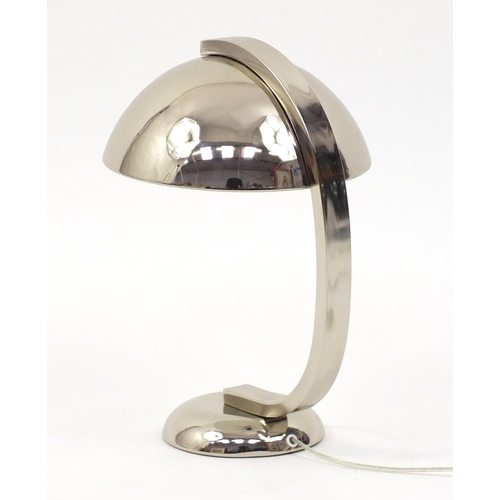 2174 - Contemporary polished chrome desk lamp, 38cm high