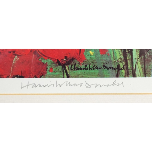 2188 - Hamish Macdonald - Poppy Field, Loch Lomond, pencil signed print, limited edition 146/600, mounted a... 