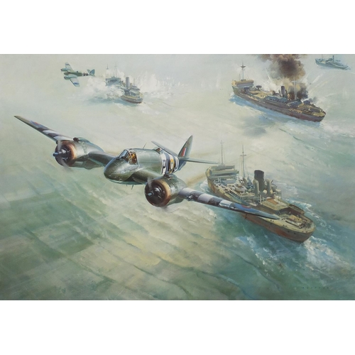 2301 - Frank Wootton - Strike wing attack, pencil signed artist proof print in colour, mounted and framed, ... 