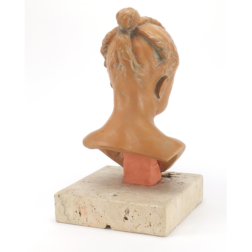 2285 - Bust of a child on a marble base, 40cm high