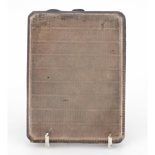 2352 - Largest rectangular silver cigarette case with engine turned decoration, by Joseph Gloster Birmingha... 