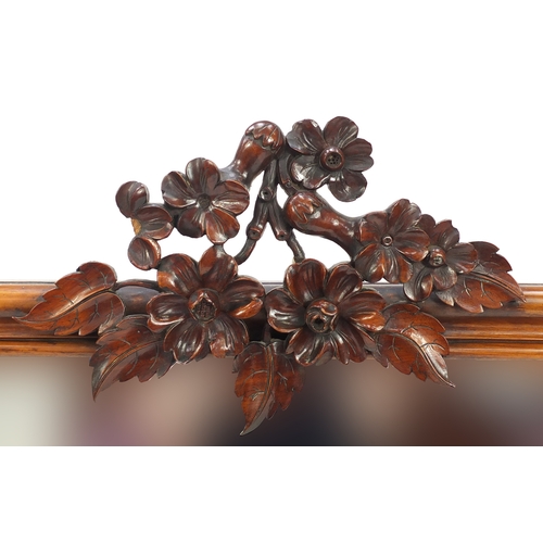 2001 - Victorian walnut serpentine fronted credenza, with mirrored back and marble top above three glazed d... 