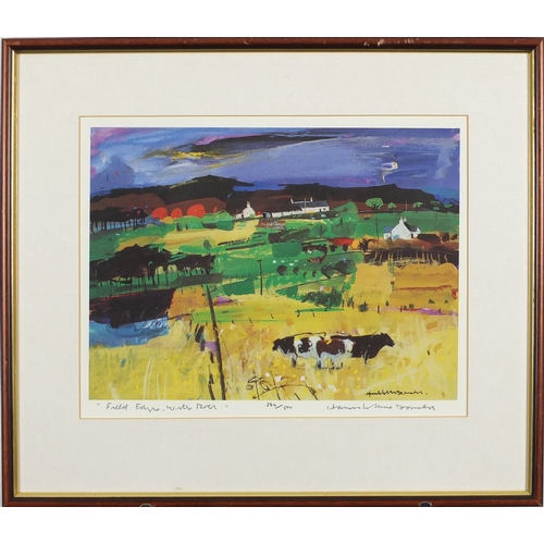 2191 - Hamish Macdonald - Cattle, Wester Ross, pencil signed print, limited edition 284/500, mounted and fr... 