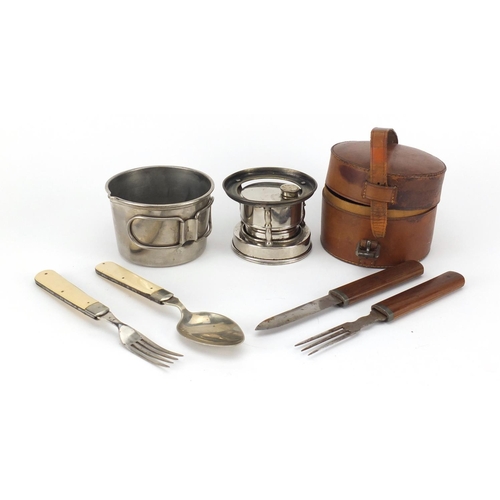 2315 - Objects including a picnic set and campaign cutlery