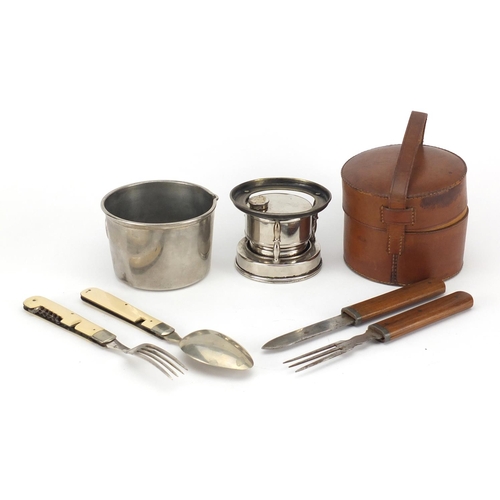 2315 - Objects including a picnic set and campaign cutlery