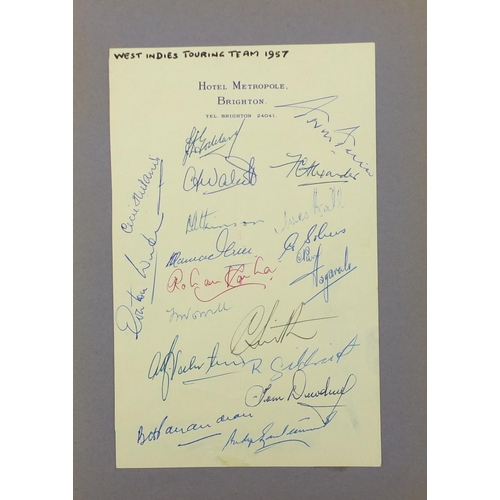 2318 - 1950's and later autographs arranged in an album including India cricket team in England 1952, Pakis... 