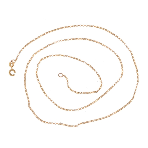 2483 - 9ct gold necklace, 54cm in length, approximate weight 2.3g