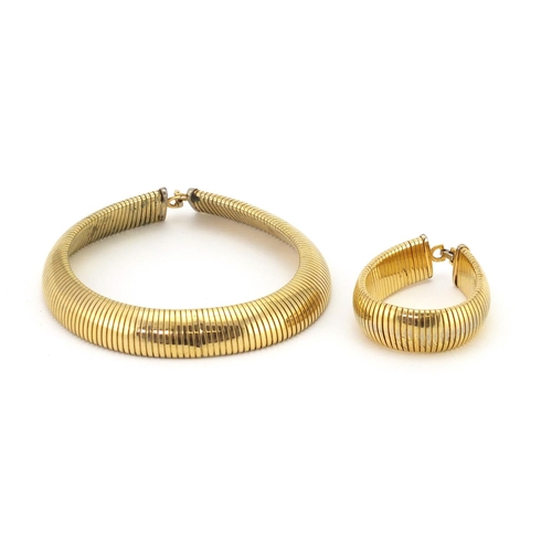 2489 - Christian Dior gilt metal necklace and bracelet