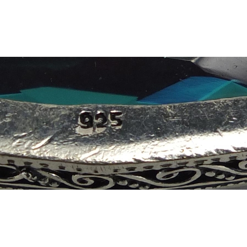 2453 - Silver jewellery, some set with semi precious stones including hoop earrings, bracelets, pendants an... 