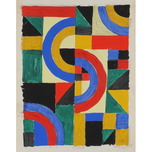 2360 - *WITHDRAWN*Abstract composition, geometric shapes, pair of Russian school mixed media's, mounted and... 