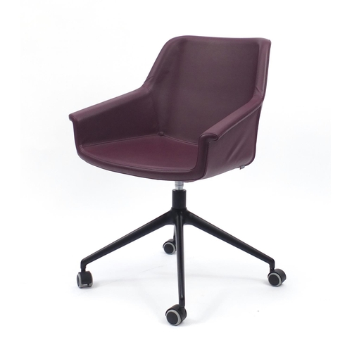 2101 - Contemporary Dama leather office chair by Diemme, 88cm high