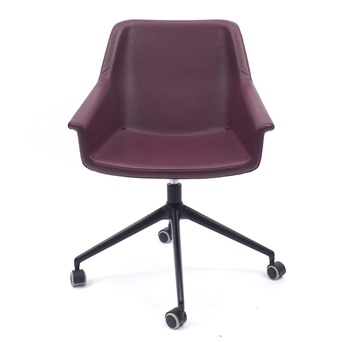 2101 - Contemporary Dama leather office chair by Diemme, 88cm high