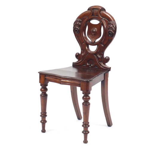 137 - Victorian mahogany occasional chair with shield back, 88cm high