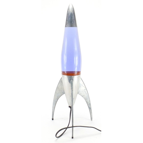 240 - Retro rocket lava lamp, 50cm high