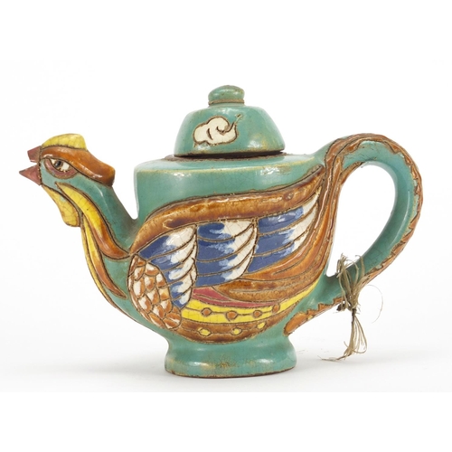 275 - Chinese yixing terracotta cockerel teapot, 14cm high