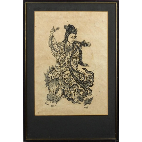 171 - Three Japanese pictures of Geisha's, each framed, the largest 50cm x 36cm