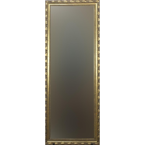 222 - Two rectangular gilt framed mirrors, the largest 95cm  x 36cm