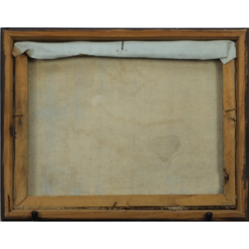 225 - Continental street scene, oil on canvas, bearing an indistinct signature, framed, 29cm x 22cm